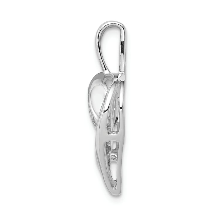 Rhodium Over 14k White Gold Diamond Heart Pendant