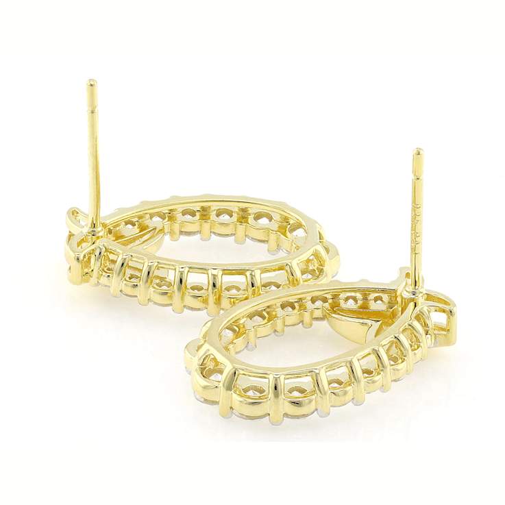 Graceful Lab-Grown Diamond Drop Earrings 1.50ctw In 18K Gold Over
Sterling Silver