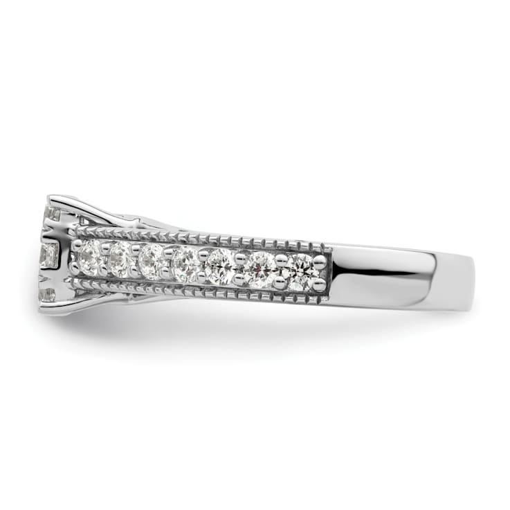 Rhodium Over 14K White Gold Lab Grown Diamond VS/SI GH, Cluster Ring 0.991ctw