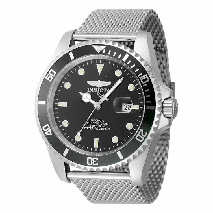 Invicta Men's Pro Diver 47mm Black Bezel Stainless Steel Mesh Band
Automatic Watch