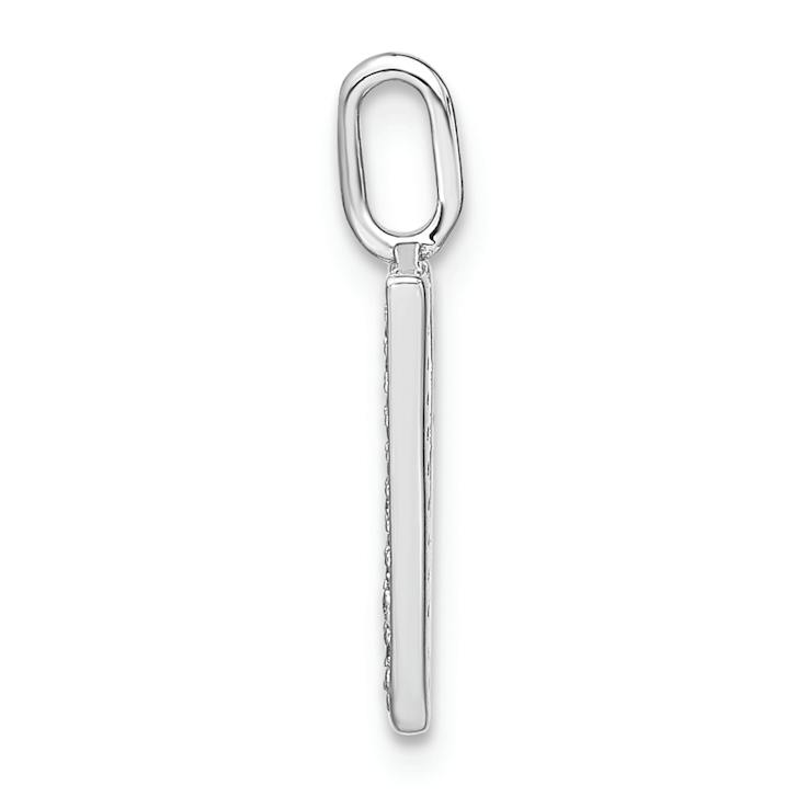 14K White Gold Diamond Lower Case Letter Y Initial Pendant