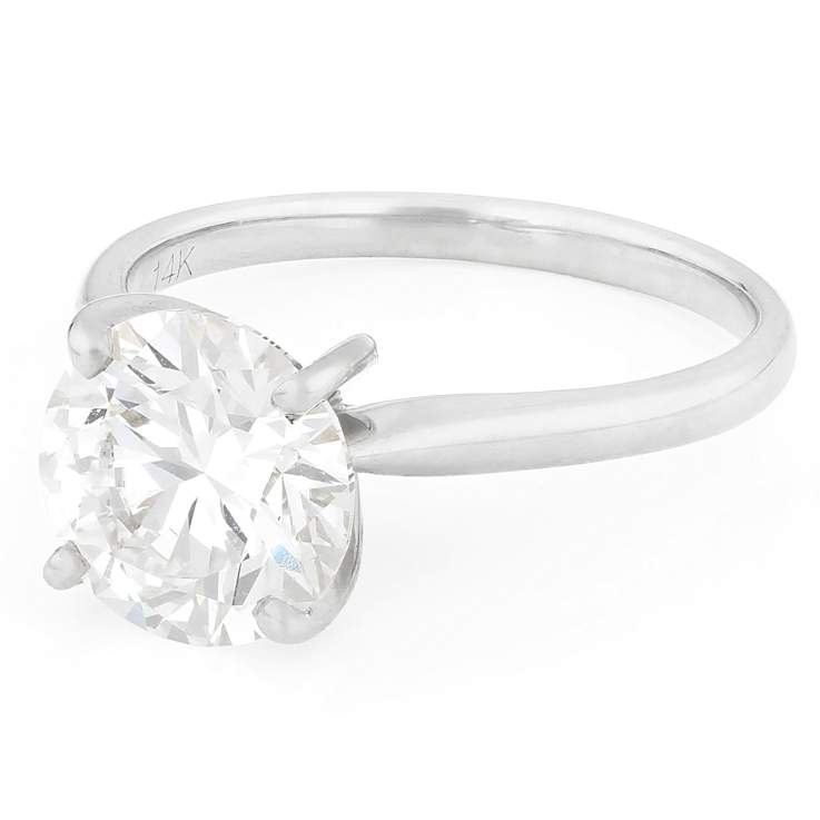 Lab-Grown Diamond Solitaire Ring In 14K White Gold 3.00ct