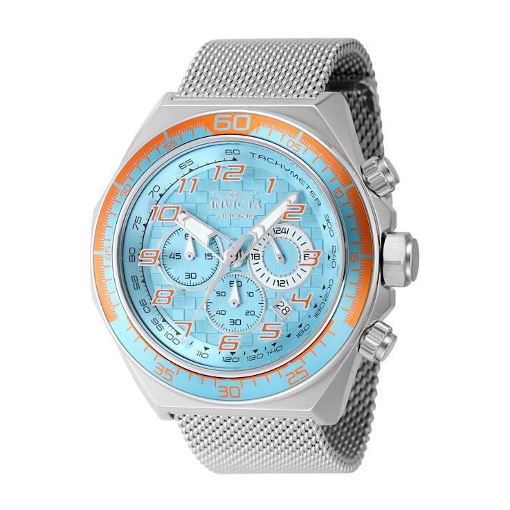 Invicta Invicta Racing 50.00mm Light Blue Dial Mesh, Stainless Steel
Band Quartz Watch