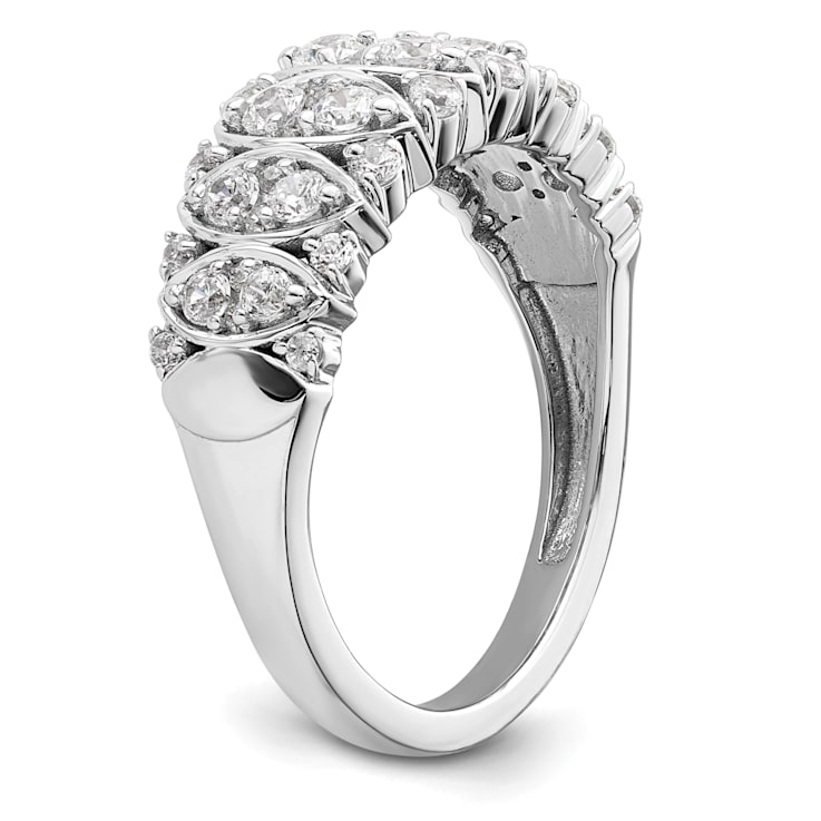Rhodium Over 14K White Gold Diamond Band 0.76ctw