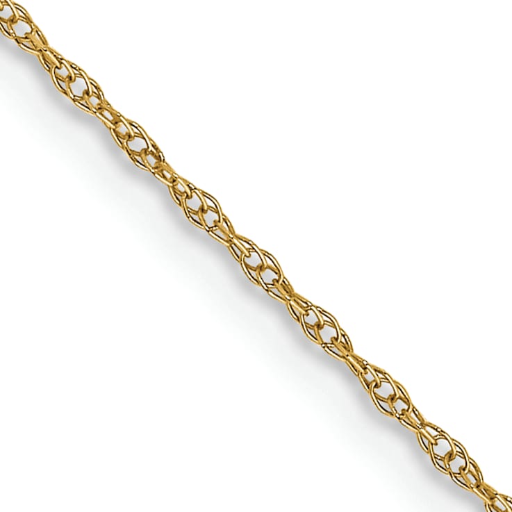 14k Yellow Gold 0.6mm Solid Cable 13 Inch Chain