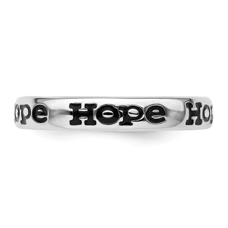 Sterling Silver Stackable Expressions Expressions Polished Enameled Hope Ring