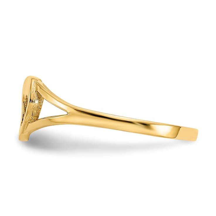 14K Yellow Gold Heart Baby Ring