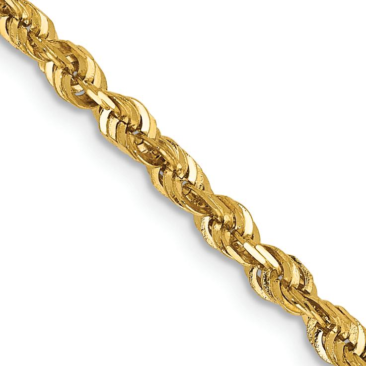 14k Yellow Gold 2.75mm Diamond-Cut Rope 20 Inch Chain