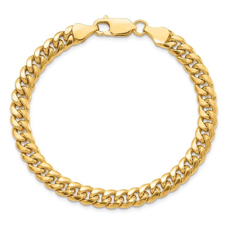【メール便送料無料対応可】 10k Yellow Gold 6mm Miami Cuban Link Bracelet - 119LJB ブレスレット