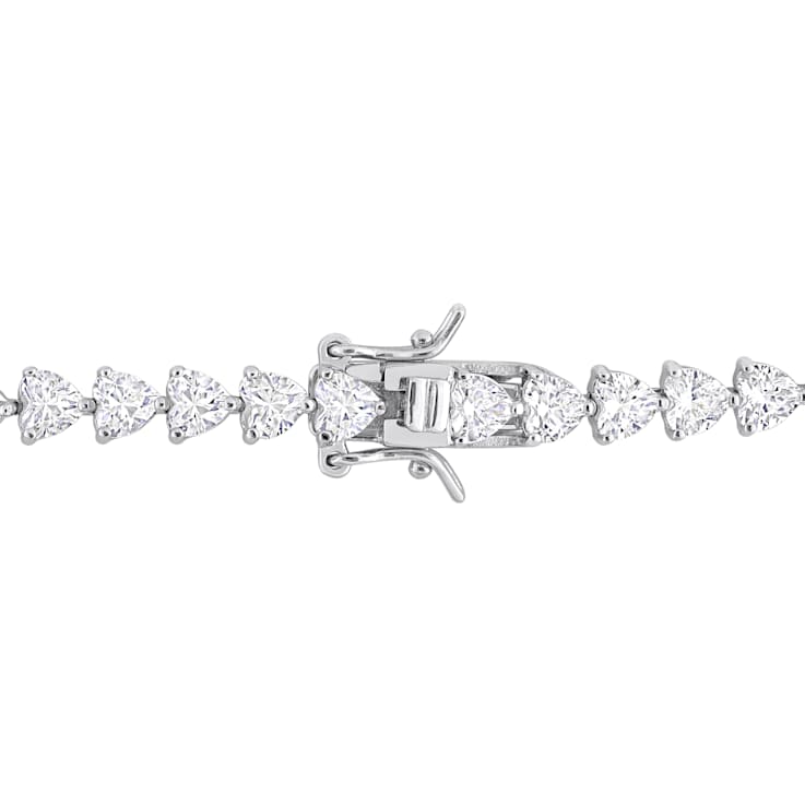 Created White Sapphire Sterling Silver Bracelet 10ctw