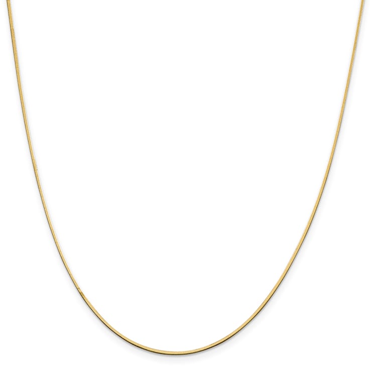 14K Yellow Gold 1mm Octagonal Snake Chain Necklace