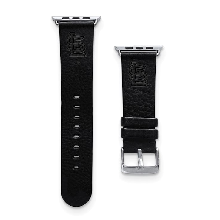 Gametime MLB St. Louis Cardinals Black Leather Apple Watch