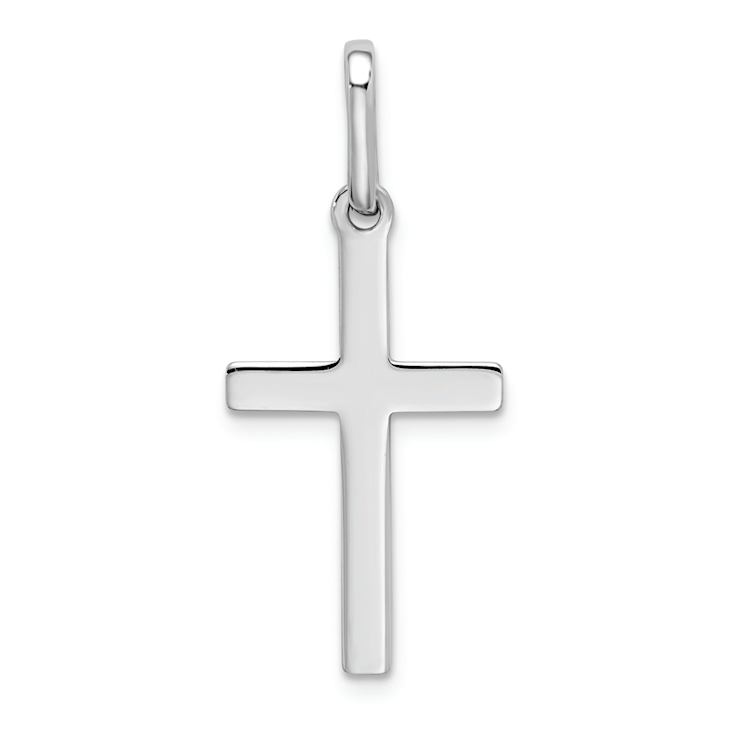 Rhodium Over 14k White Gold Cross Pendant