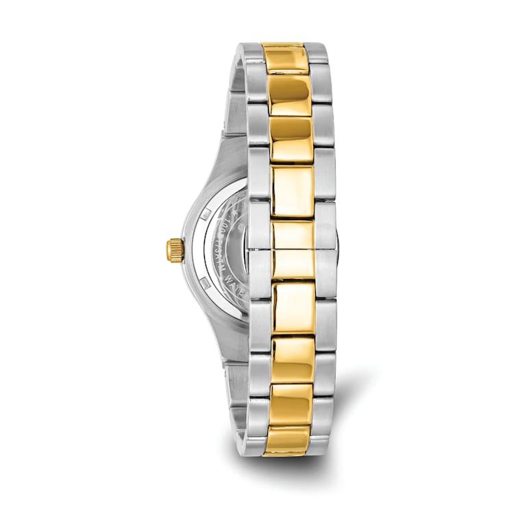 Ladies Charles Hubert Two-tone Stainless Steel Black Dial Watch