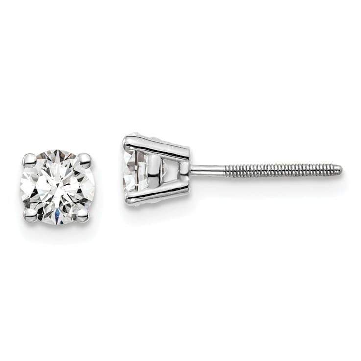 14K White Gold Lab Grown Diamond 3/4ctw Certified VS/SI GH Screw Back 4
Prong Earrings