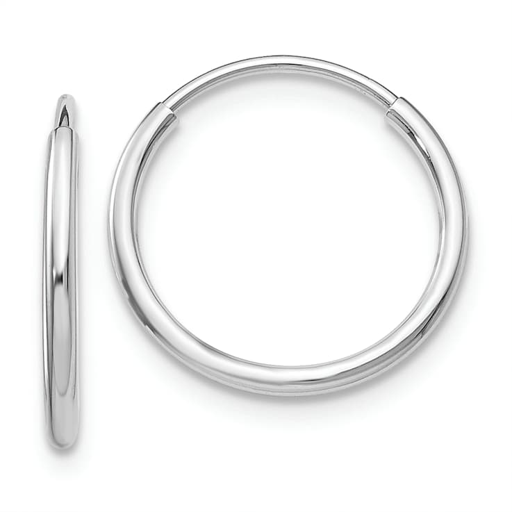Endless Hoop Earrings In 10K White Gold