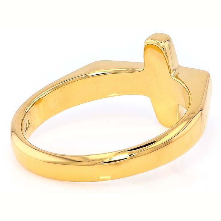 Cross Ring And Pendant Set In 14K Gold Over Sterling Silver