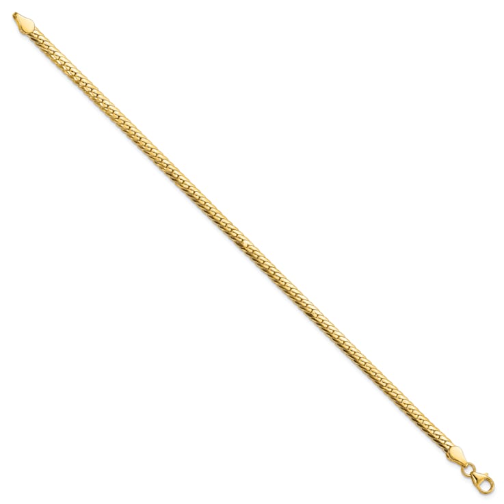 14k Yellow Gold Polished 3mm Fancy Link Bracelet