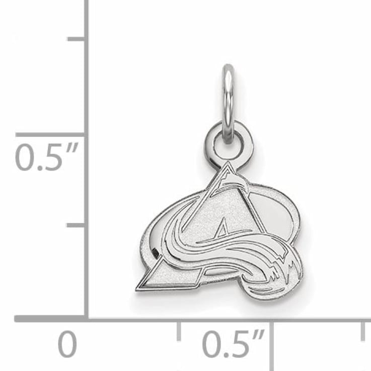 Rhodium Over Sterling Silver NHL LogoArt Colorado Avalanche Extra Small Pendant