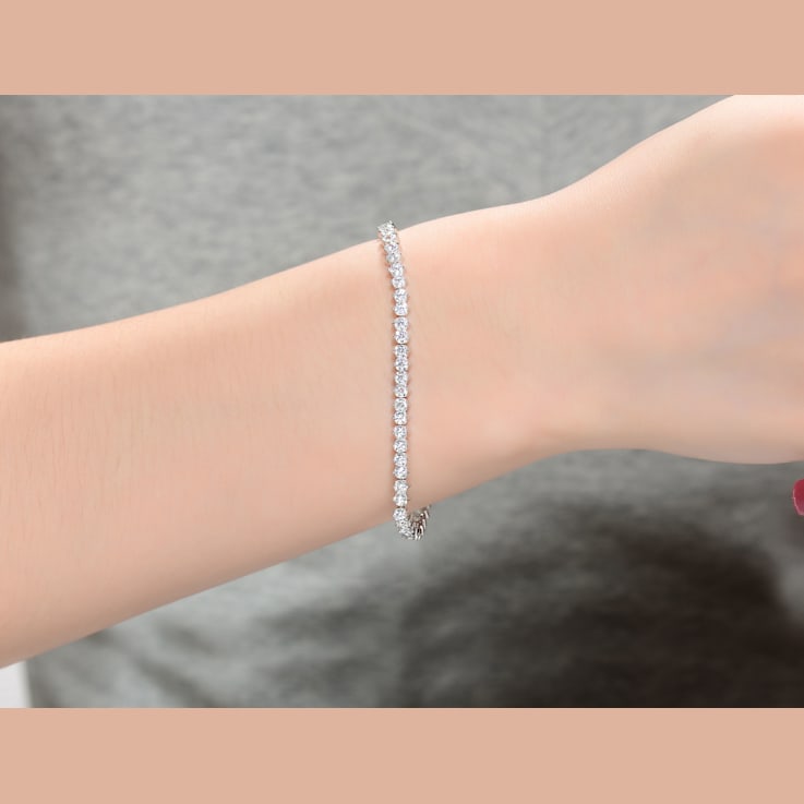 CZ Tennis Bracelet In Sterling Silver 7 Inch