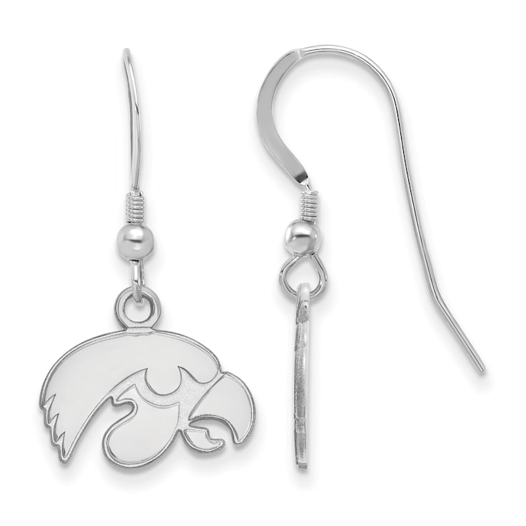 Rhodium Over Sterling Silver  LogoArt University of Iowa Extra Small
Dangle Earrings