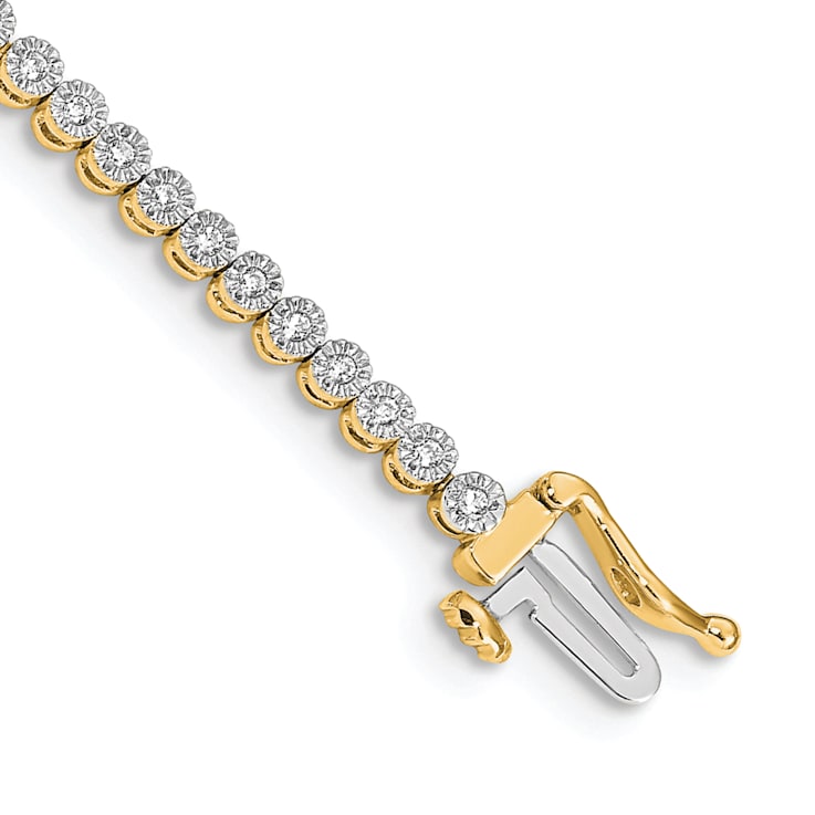 14k Yellow Gold and 14k White Gold with Rhodium over 14k Yellow Gold
Diamond Tennis Bracelet