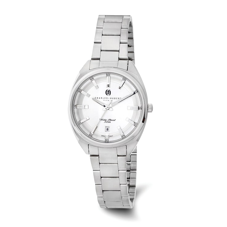 Ladies Charles Hubert Stainless Steel Silver-tone Dial Watch