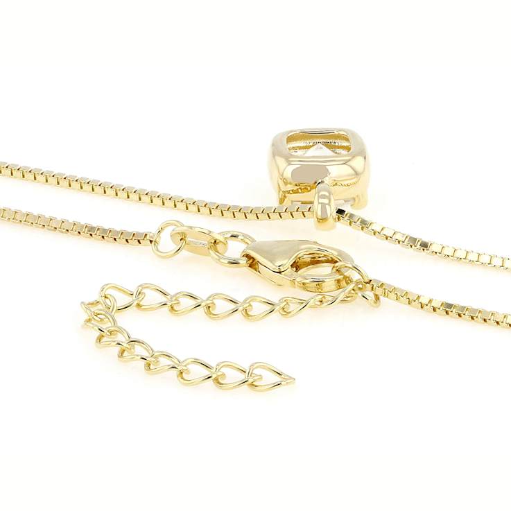 Moissanite Cushion-Cut Solitaire Pendant In 14K Gold Over Sterling
Silver 2.00ctw Diamond Equivalent Weight