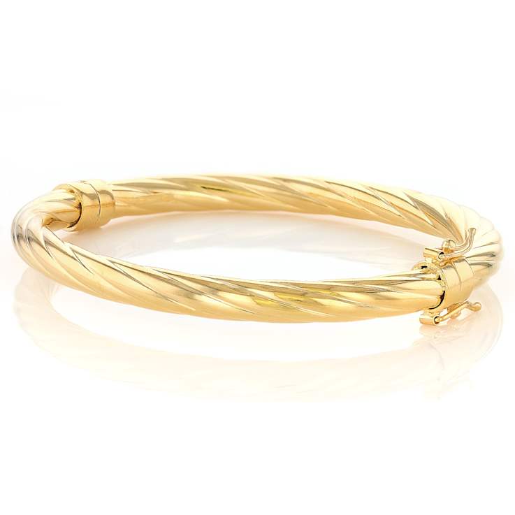 Twisted Bangle In 18K Gold Over Bronze