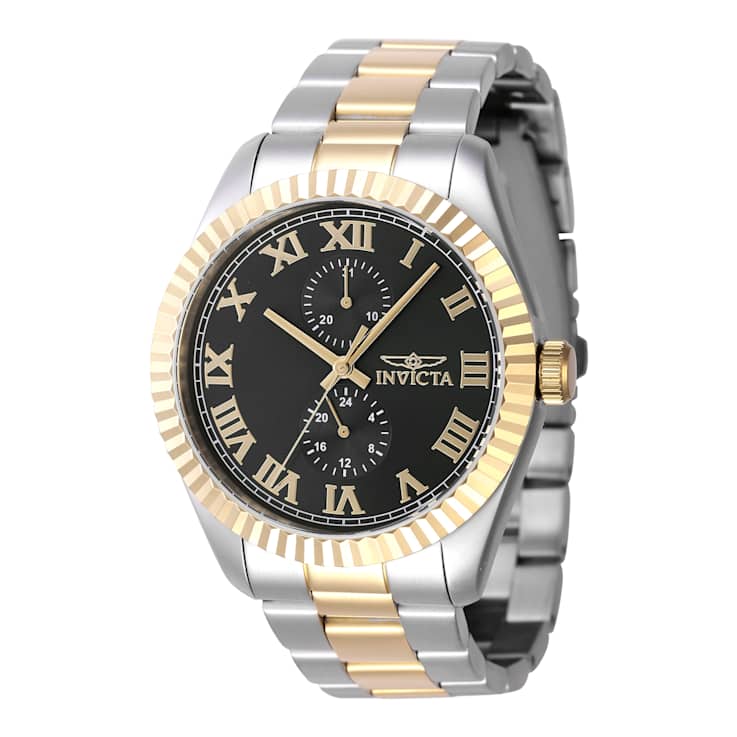 Invicta Specialty 43mm Black Dial Two-tone Stainless Steel Quartz Watch