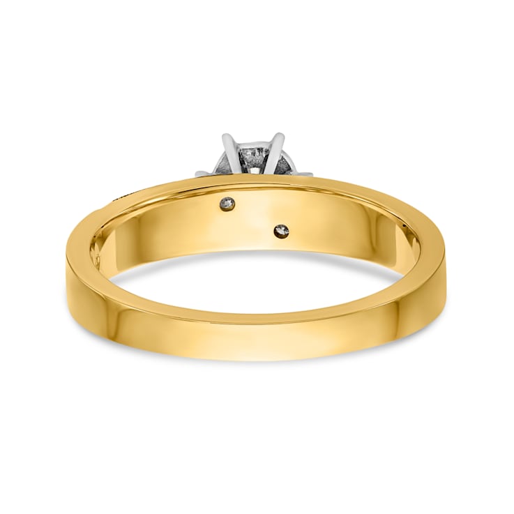 14K Yellow Gold AA Quality Engagement Ring 0.07ctw