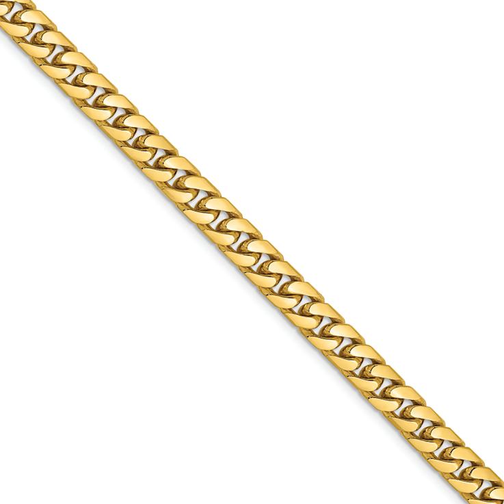 14k Yellow Gold 5mm Polished Solid Miami Cuban Link 20 Inch Chain