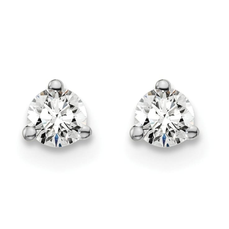 14K White Gold Lab Grown Diamond 1/4ctw Certified VS/SI GH 3-Prong Earrings
