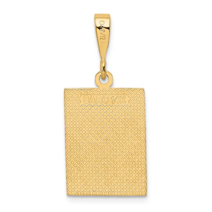 14k Yellow Gold Textured Strength Pendant
