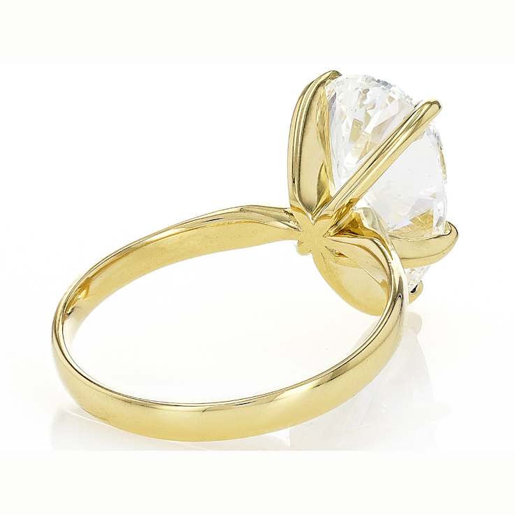 Lab-Grown Diamond Pear Shape Solitaire Ring In 14K Gold 4.00ct