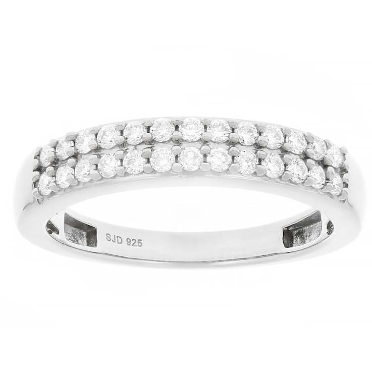 Lab-Grown Diamond Band Ring In Sterling Silver 0.40ctw