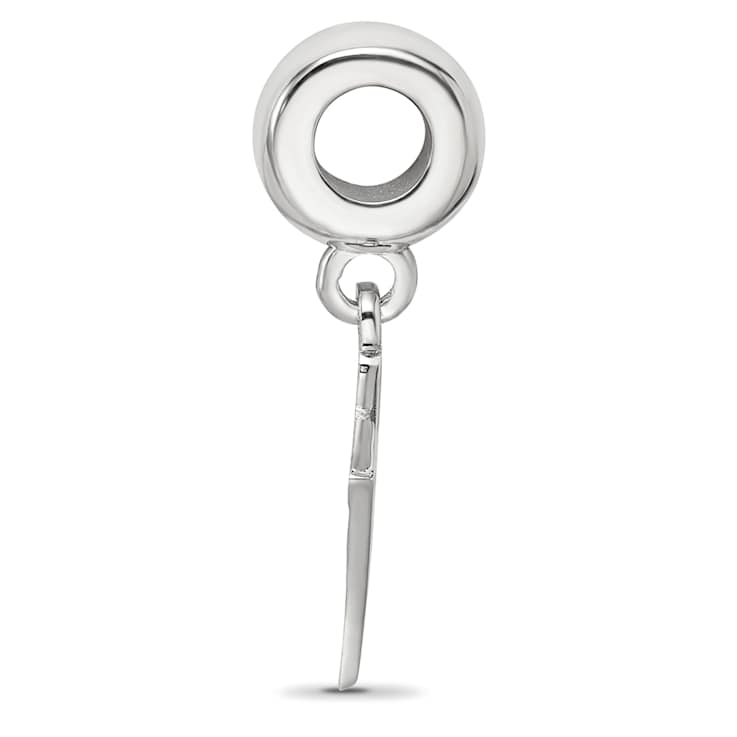 Rhodium Over Sterling Silver LogoArt Kappa Alpha Theta Kite Bead