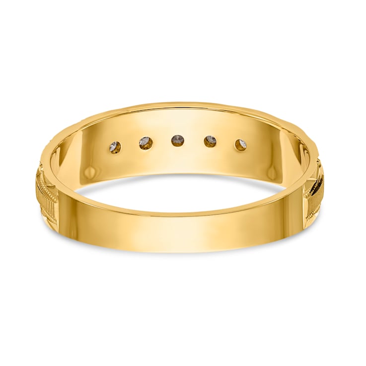 14K Yellow Gold AA Quality Mens Wedding Band