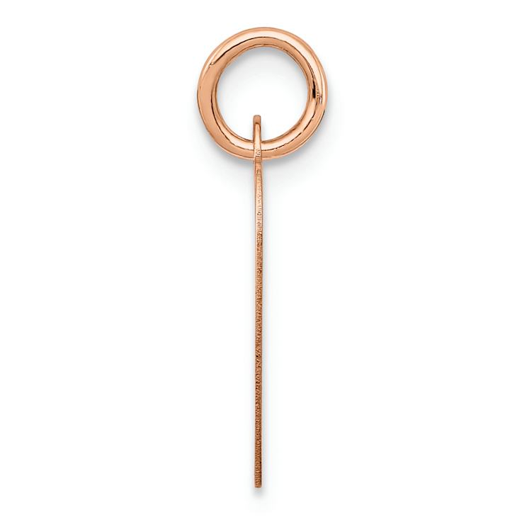 14k Rose Gold Polished Heart Shaped Disc Pendant