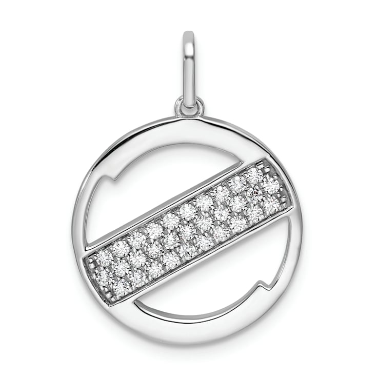 14K White Gold Gatsby Diamond Initial Z Charm