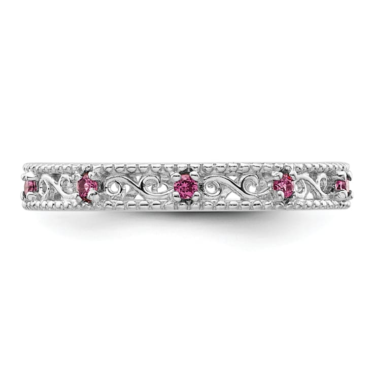 Sterling Silver Stackable Expressions Rhodolite Ring 0.22ctw
