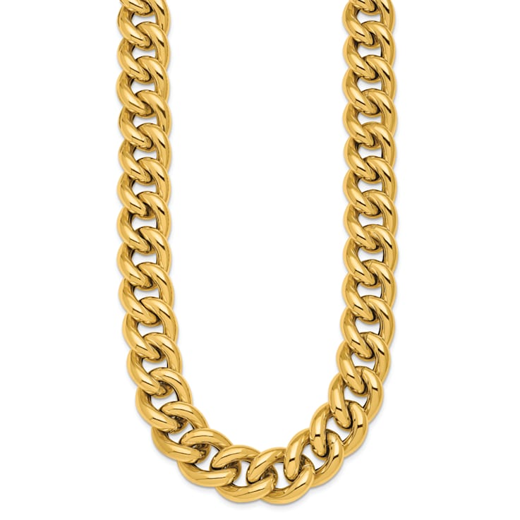 14K Yellow Gold 14.8mm Curb 18-inch Necklace