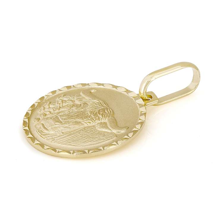 Taurus Zodiac Medallion Pendant In Solid 14K Yellow Gold