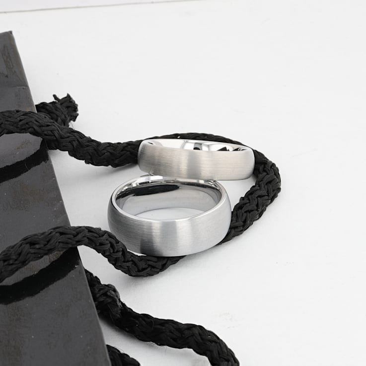 PERSEUS Domed with Brushed Finish Tungsten Band 8mm