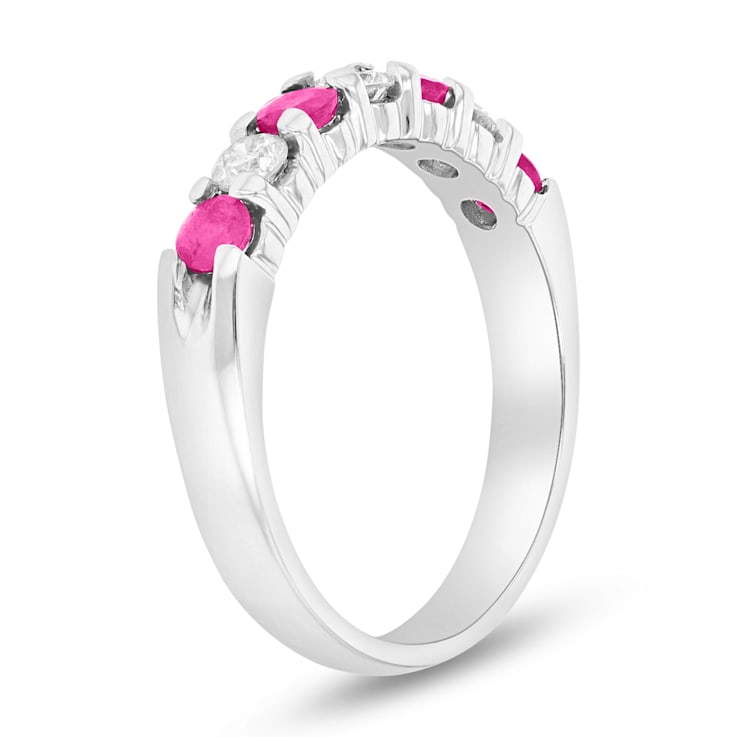 0.75ctw Ruby and Diamond Band Ring in 14k White Gold