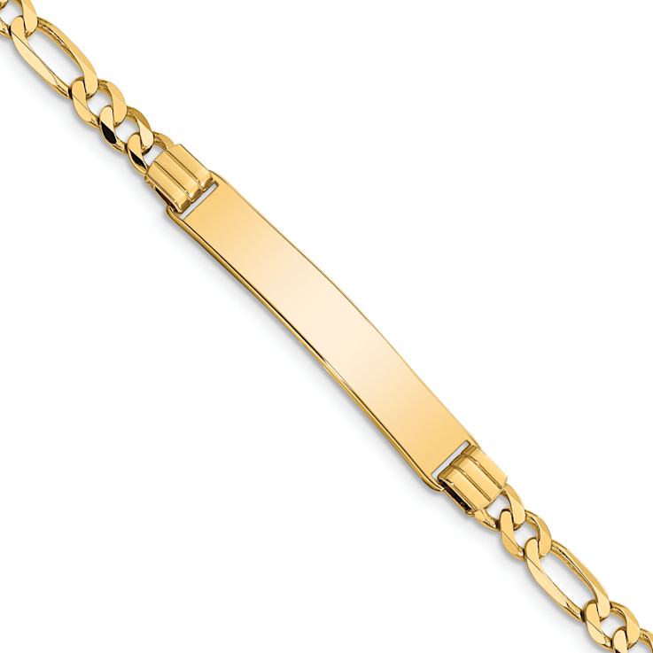 10k Yellow Gold Figaro Link ID Bracelet
