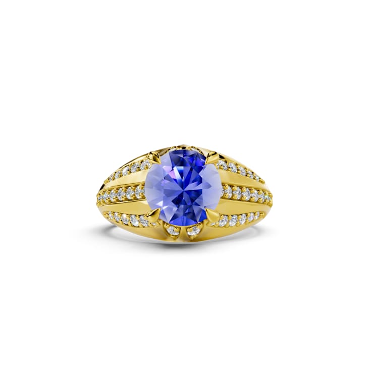 14K Yellow Gold Tanzanite and Diamond Ring 1.91 ctw