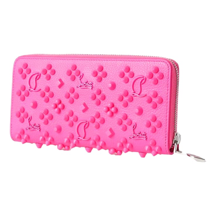 小物 Christian Louboutin Panettone wallet Panettone - Wallet - Grained calf leather and spikes - Black