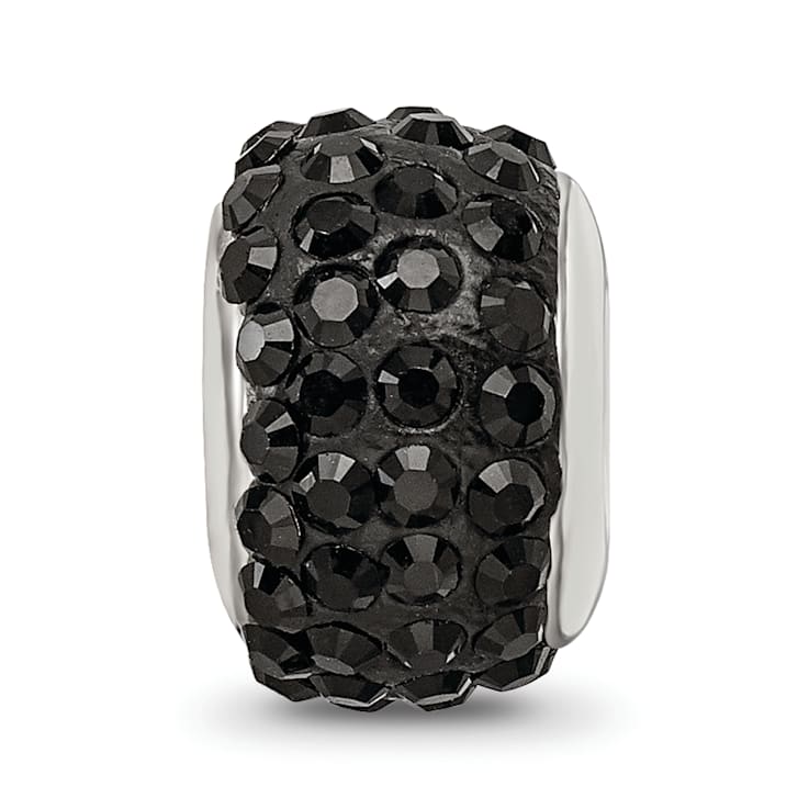 Sterling Silver Reflections Black Full Preciosa Crystal Bead