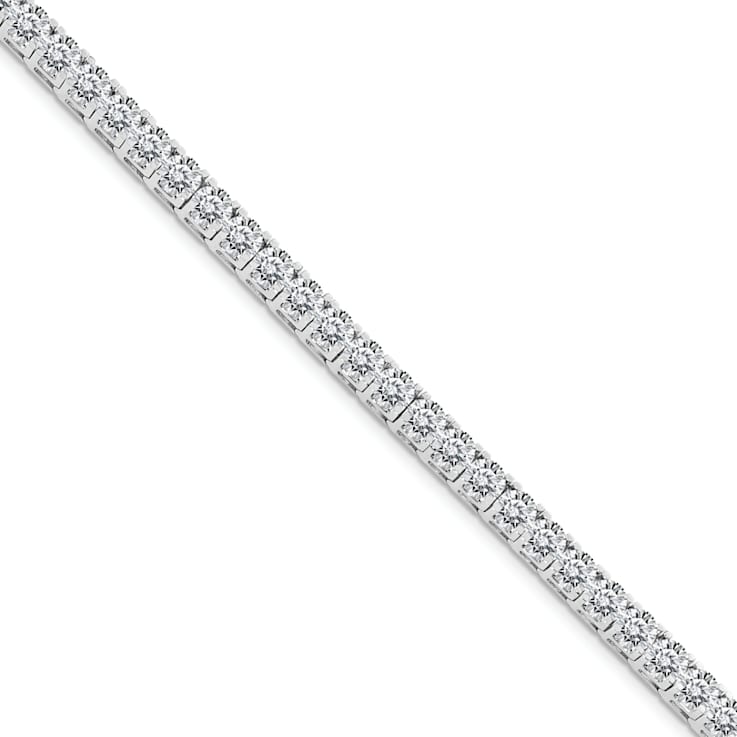 Rhodium Over 14K White Gold 16.00 ct. Near Colorless Moissanite 4 Prong
Tennis Bracelet